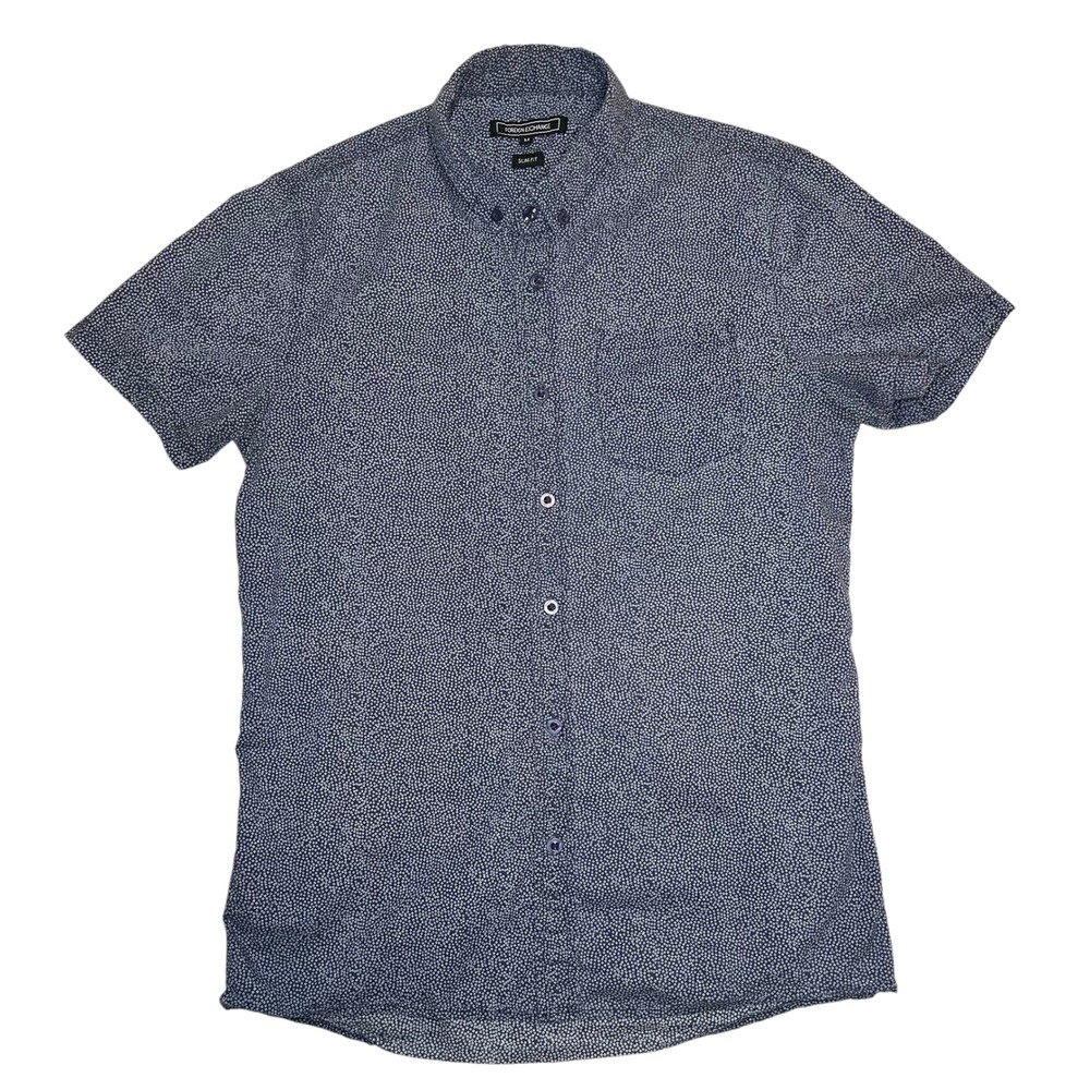 Foreign Exchange Slim Fit Men's‎ Short Sleeve Button Down Shirt Size M